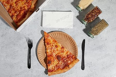 AME D'ESSENCE (100 PACK-9") Disposable Paper Plates 9" Uncoated Brown Bulk Paper Plate Large