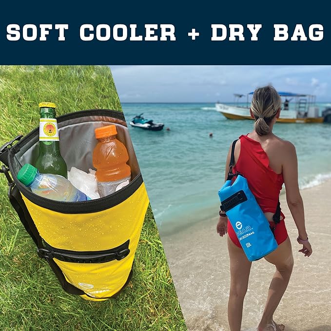 Floating Cooler Bag Roll Top Insulated Dry Backpack - Leak Proof, Collapsible, Waterproof Cooler with Padded Shoulder Strap - Perfect for Kayaking Fishing Beach Hiking -15L