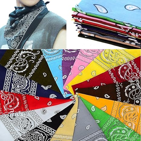 Boolavard 1s, 6s, 9s or 12 Pack Cowboy Bandanas Bandana with Original Paisley Pattern