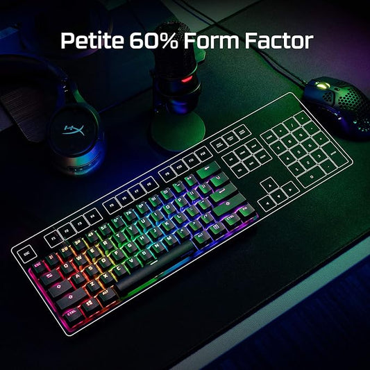 HyperX Alloy Origins 60 - Mechanical Gaming Keyboard, Ultra Compact 60 Form Factor, Double Shot PBT Keycaps, RGB LED Backlit, NGENUITY Software Compatible - Linear Red Switch (Renewed)