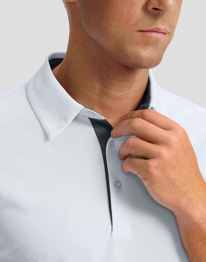 Men's Golf Shirts Dry Fit Moisture Wicking Performance Short Sleeve Collared Polo Shirts for Casual Athletic Business.