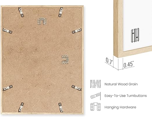 HAUS AND HUES 12"x16" Beige Oak Wood Frames -12x16 Poster Frames Frame for Wall Art, Frame for Poster, 12 x 16 Frame Wood, Art Frames 12x16, Wood Poster Sized Frame to Fit 12x16 Picture