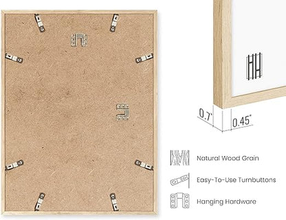 HAUS AND HUES 12"x16" Beige Oak Wood Frames -12x16 Poster Frames Frame for Wall Art, Frame for Poster, 12 x 16 Frame Wood, Art Frames 12x16, Wood Poster Sized Frame to Fit 12x16 Picture