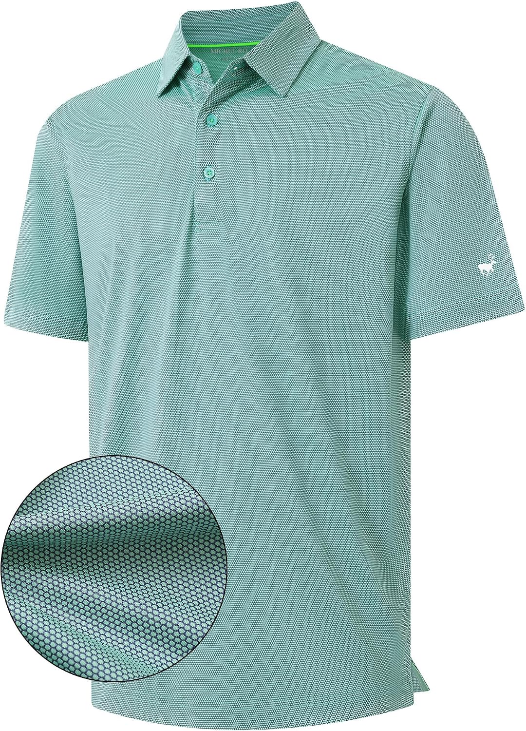 Rouen Mens Polo Shirts Short Sleeve Soft Lightweight Performance Dry Fit Jacquard Casual Collared Golf Polo Shirts for Men