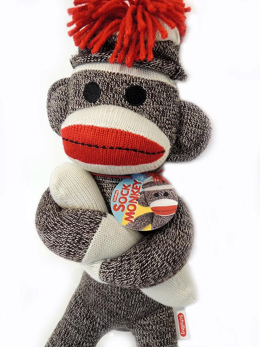 Schylling Brand Classic 20" Retro Sock Monkey Stuffed Animal - Knitted Texture Original Look - Ages 12 Months and Up