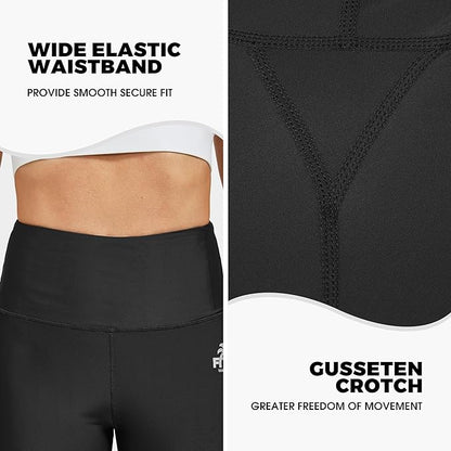 FitsT4 Sports Women's Swimming Leggings UPF 50 High Waisted with Pockets Swim Pants