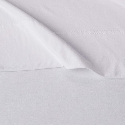 Basics 4 Piece Bed Sheet Set, 100 Cotton Jersey, Includes Super Soft, Flat and Fitted Sheets, Pillowcase, King, White, Solid