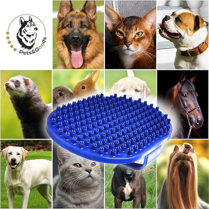 Dog and Cat Grooming Brush - Rubber Brush for Bathing, Washing, Deshedding Short or Long Pet Hair