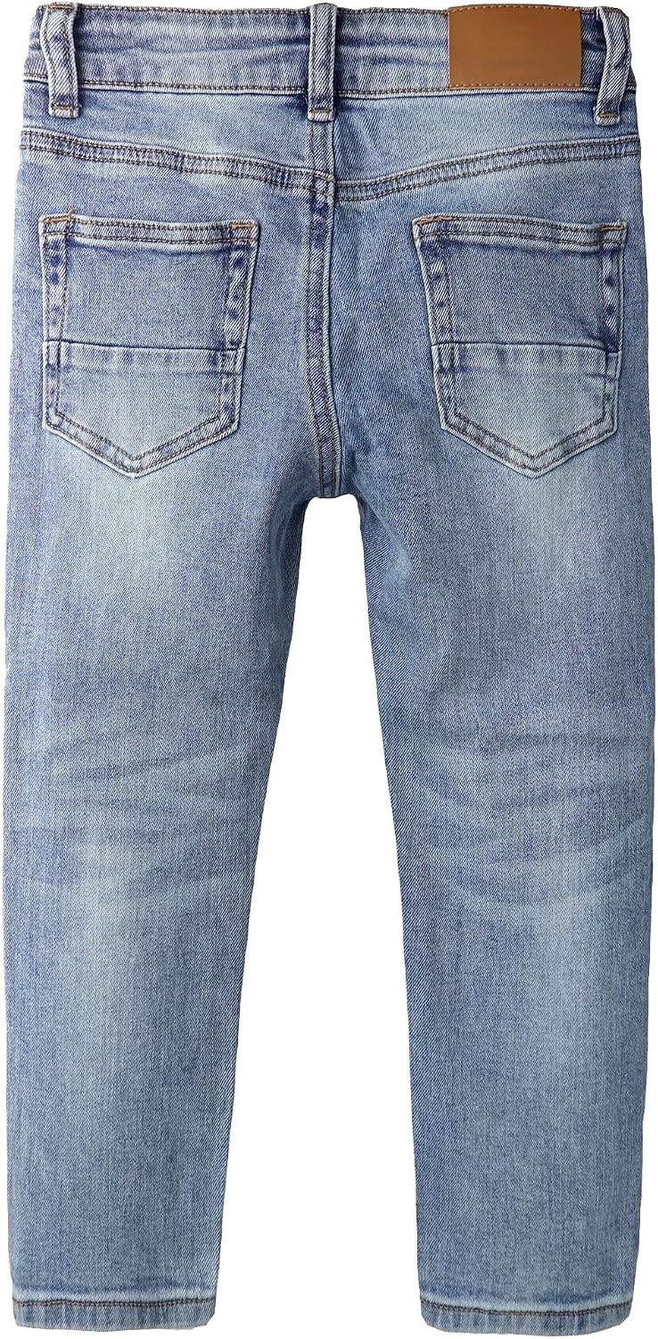 KIDSCOOL SPACE Girls Jeans,Kids Elastic Band Inside Ripped Denim Pants