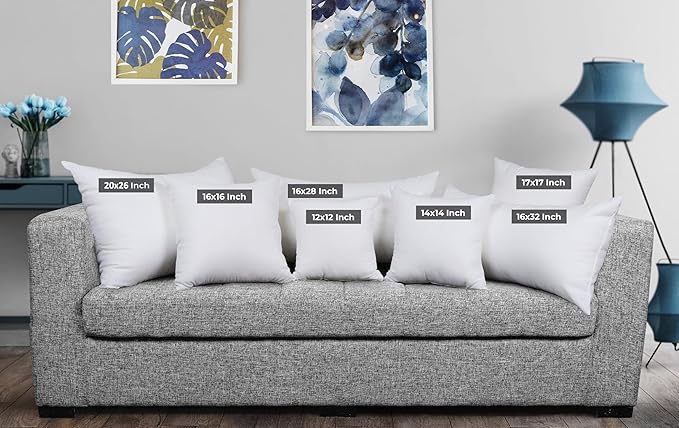 Utopia Bedding Throw Pillows Insert (Pack of 2, White) - 20 x 26 Inches Bed and Couch Pillows - Indoor Decorative Pillow
