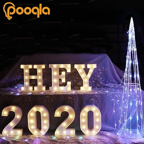 Pooqla LED Marquee Letter Lights Sign, Light Up Alphabet Letter for Home Party Wedding Decoration M