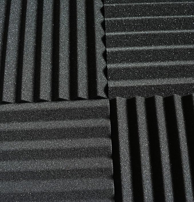 52 black Acoustic Foam Panel Wedge Studio Soundproofing Wall Tiles 12" X 12" X 1"