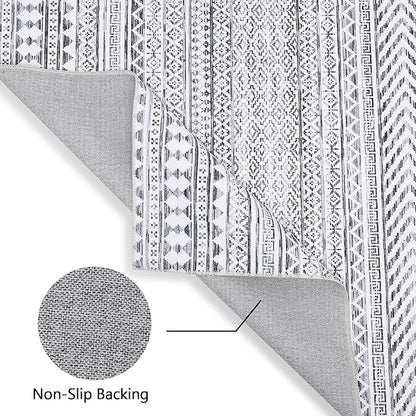 5x7 Machine Washable Area Rug Boho Geometric Area Rug Farmhouse Non-Slip Stain Resistant Modern Rug for Living Room Home Office, 5' x 7'