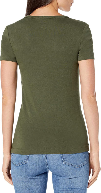 Essentials Women's Slim-Fit Short-Sleeve Crewneck T-Shirt, Pack of 2