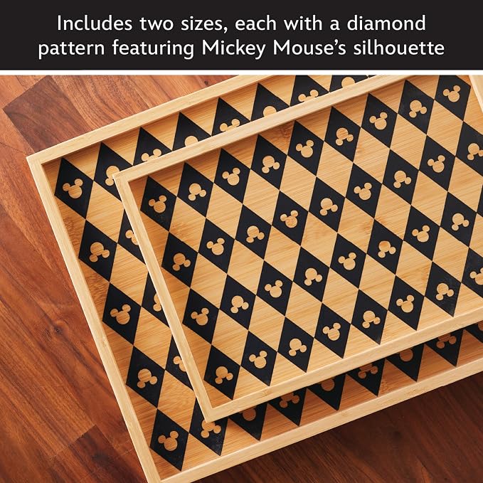 Disney Home Monochrome Serving Tray Set, 2 Piece - Bamboo