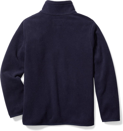Essentials Boys and Toddlers' Polar Fleece Full-Zip Mock Jacket, Insulated, Long Sleeve.