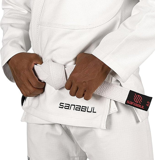 Sanabul BJJ Belt for Men  Women - Brazilian Jiu Jitsu With Ranking Stripes Sleeve Bar - Kids Gi Belt