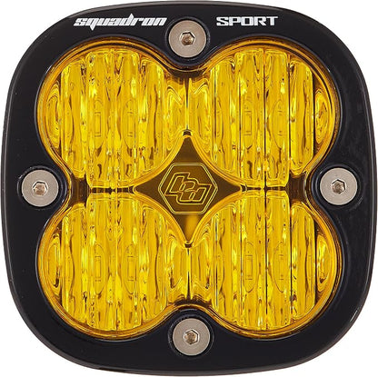 Baja Designs Squadron Sport LED Light Pods for Jeeps, Truck, Off Road, UTV - 1 PCS LED with Wiring Harness (Wide Cornering; Amber)