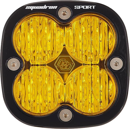 Baja Designs Squadron Sport LED Light Pods for Jeeps, Truck, Off Road, UTV - 1 PCS LED with Wiring Harness (Wide Cornering; Amber)