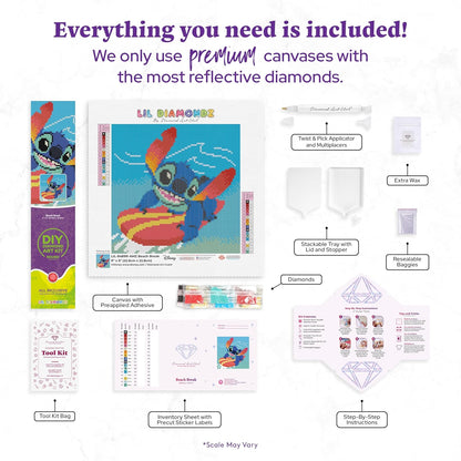 DIAMOND ART CLUB Anna Diamond Painting Kit, Fun DIY Crafts for Adults, Round Diamond Art Canvas, 13" x 17" (33 cm x 44 cm)