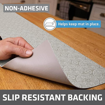 Drymate Luxury lining for shelves and drawers, thick padded fabric, non-adhesive, absorbent, waterproof, non-slip, kitchen cabinet liners, cabinets (made in USA) (12 x