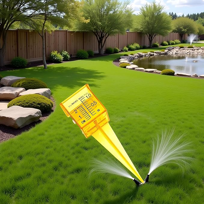 Yellow Mini Portable Sprinkler and Rain Gauge Wide Mouth Bright Yellow Outdoor Water Measuring Tool for Lawn Yard Outdoor Home Sprinkler Gauge 1 Pack Thermometers and Weather Instruments