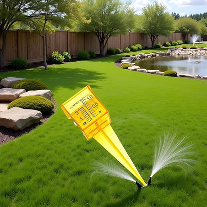 Yellow Mini Portable Sprinkler and Rain Gauge Wide Mouth Bright Yellow Outdoor Water Measuring Tool for Lawn Yard Outdoor Home Sprinkler Gauge 1 Pack Thermometers and Weather Instruments
