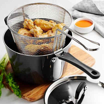 Tramontina Deeper Fryer wHelper Handle Nonstick 5.5 Qt, 80106003DS