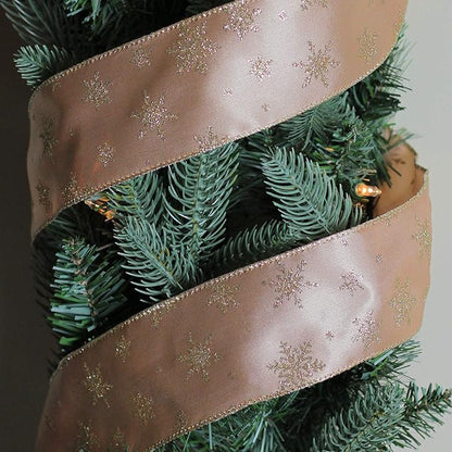 Northlight Gold Snowflakes Christmas Wired Craft Ribbon 2.5" x 10 Yards