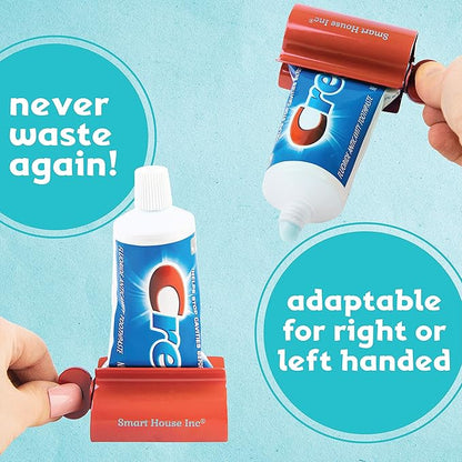 Toothpaste Squeezer Tube Roller Stainless Steel Tube Squeezer Rollers, Saves Toothpaste, Creams, Puts an end to Waste (Red)