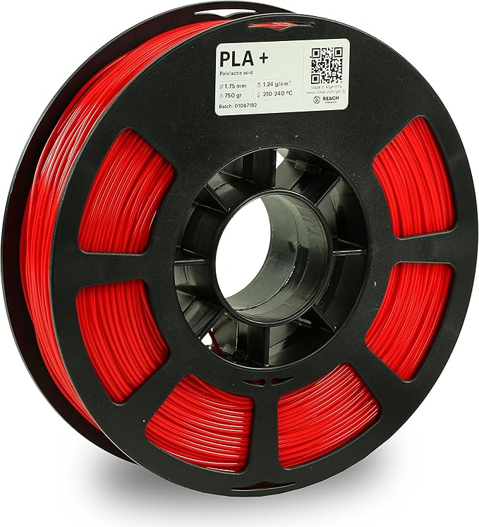 KODAK PLA Plus 3D Printer Filament, 1.75mm - 0.02 mm, 750g (1.7lbs) Spool, Red