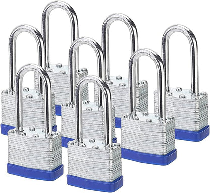 Lock, 1-916" (40mm) Laminated Keyed Padlocks,keyed Alike Locks, 2 inch Long Shackle Locks-Pack of 8
