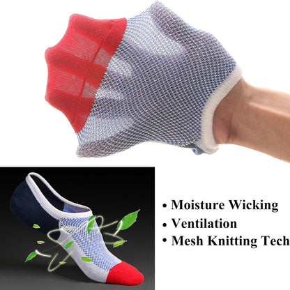 Mottee&Zconia No Show Sock Low Cut Ankle Short Socks for Men Basic Casual Anti-skid Cotton Socks with Non Slip Grips