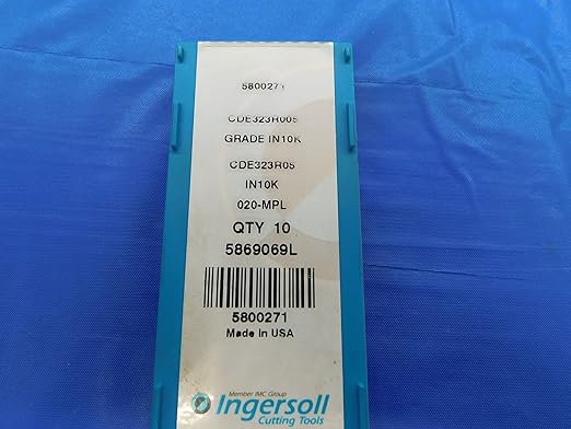 10PCS New Ingersoll CDE323R005 IN10K Carbide Inserts INDEXABLE Tooling - MB6852RDT