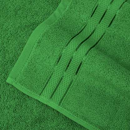 Elegant Comfort Three Line Popcorn Towel Set for Bathroom 35 x 70 inches, Premium Hotel Quality 1-PACK Jumbo Towels, 100 Turkish Cotton,Soft and Durable, Quick Dry and Highly Absorbent, Emerald Green