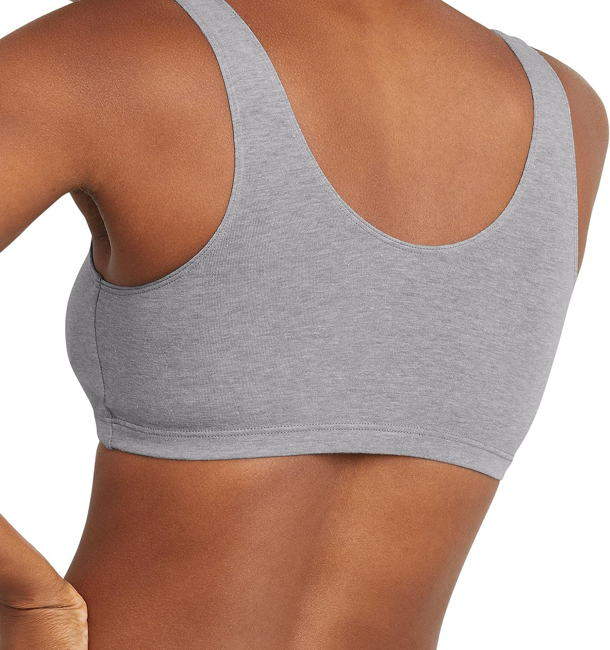 Hanes Women's Pack, Cotton Scoopneck Bralette, Low-Impact Sports Bra, 3-Pack