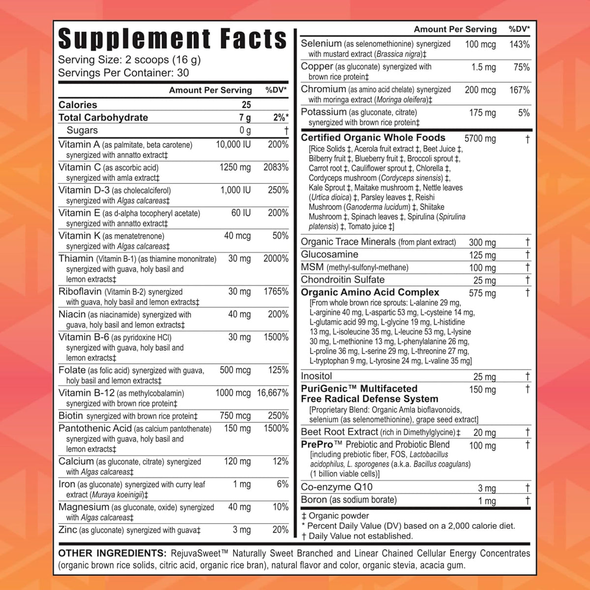 This all-natural multivitamin powder supports overall health and digestion with essential nutrients, antioxidants, prebiotics, and probiotics.