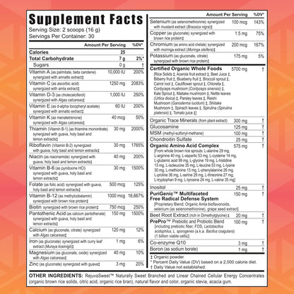 This all-natural multivitamin powder supports overall health and digestion with essential nutrients, antioxidants, prebiotics, and probiotics.