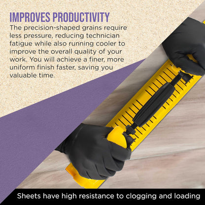 20 Grit PSA Purple Film Ceramic Longboard Sandpaper 20 Yard Roll 2-3/4" Wide Continuous 20 Yard Roll, Self Adhesive Stickyback for Auto & Wood Air File Long Board Sanders Hand Sanding Blocks