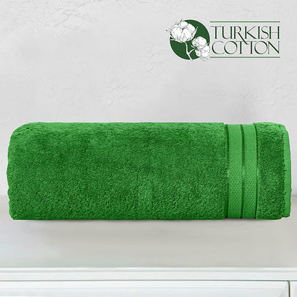 Elegant Comfort Three Line Popcorn Towel Set for Bathroom 35 x 70 inches, Premium Hotel Quality 1-PACK Jumbo Towels, 100 Turkish Cotton,Soft and Durable, Quick Dry and Highly Absorbent, Emerald Green