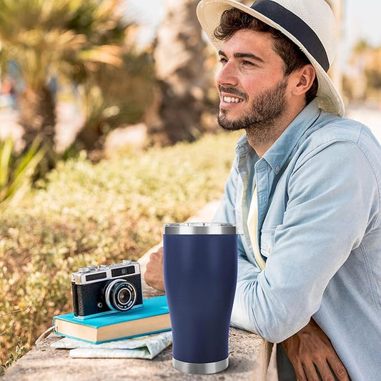 DS 30 Oz Tumbler with Lid Stainless Steel Vacuum Insulated Water Coffee Tumbler Durable Leak Proof BPA Free Ice Coffee Thermal Cup (Blue)