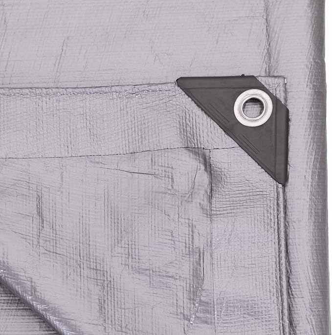 Kotap 8 x 20 Ft. Heavy-Duty Protection/Coverage Tarp, Superior Weave for Greater Longevity, 10-mil Multi-Use, Waterproof, TRS-0820, Silver (1-Pack)
