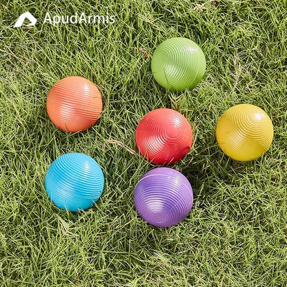 ApudArmis Croquet Ball Replacement Set, 6 Colored Balls for 28'', 32'' and 35'' Six Player Game