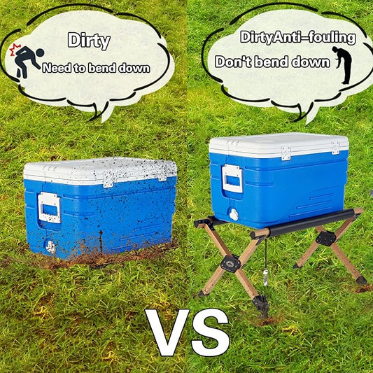 Ablazer Folding Cooler Stand with Carry Bag, Anti-Slip for Camping Hiking BBQ Cooking Picnic Outdoor, Light Weight Foldable Fridge Ice Box Holder