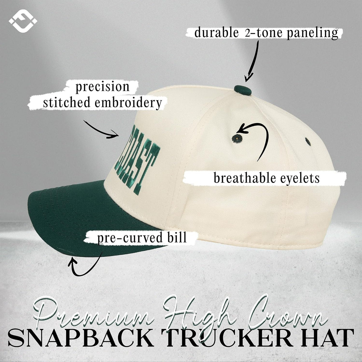 Funky Junque Vintage Canvas Snapback Hat - Adjustable 2 Tone Cap for Men Women - Put It On My, Cowboy, Girl Dad, Funny ( Green/Beige )
