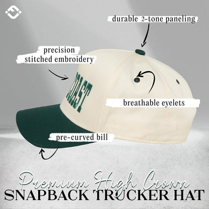 Funky Junque Vintage Canvas Snapback Hat - Adjustable 2 Tone Cap for Men Women - Put It On My, Cowboy, Girl Dad, Funny ( Green/Beige )