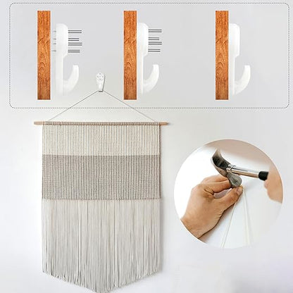 20 Pcs Plastics No Trace Picture Hangers Picture Hangers Hanging Kit Invisible Nail Screws Wall Hooks Hardwall Drywall Hooks for Tapestry, Clocks, Hanging Picture, Cement Wall, Hard Walls and More (L)