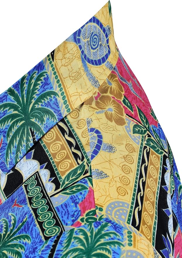 LA LEELA Men's Hawaiian Shirt Button Down