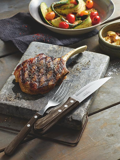 Tramontina Churrasco 5 inch Jumbo Steak Knife Set,4 Piece Brown