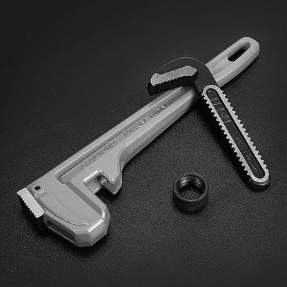 DURATECH 14-inch Heavy Duty Aluminum Straight Pipe Wrench, Adjustable Plumbing Wrench, Drop Forged, Exceed GGG standard
